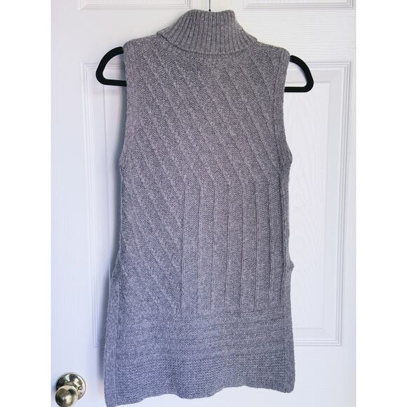 Derek Lam 10 Crosby Gray Chunky Knit Turtleneck Sweater Vest Alpaca Small Luxury - Picture 4 of 8
